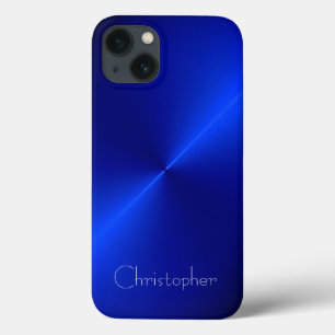 Titanium Helder blauw Roestvrij staal Print iPhone 13 Hoesje