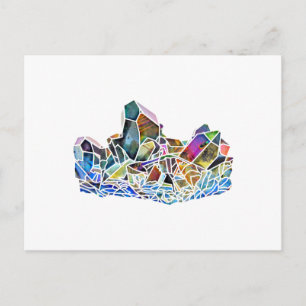 Titanium Quartz Healing Crystal Art Rainbow Aura Briefkaart