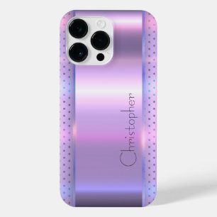 Titanium Roze Zilver Roestvrij Staal Print iPhone 14 Pro Max Hoesje