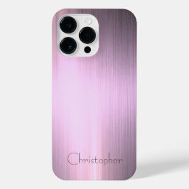 Titanium Roze Zilver Roestvrij Staal Print iPhone 14 Pro Max Hoesje