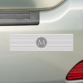 Titanium Thin Stripes Patroon en Monogram Bumpersticker (Op auto)