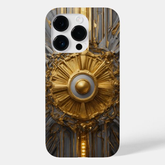 Titanium Zilver en Goud Roestvrij staal Print Case-Mate iPhone Case (Achterkant)