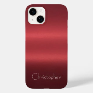 Titanium Zilver en rood Roestvrij staal Metaal Case-Mate iPhone 14 Hoesje