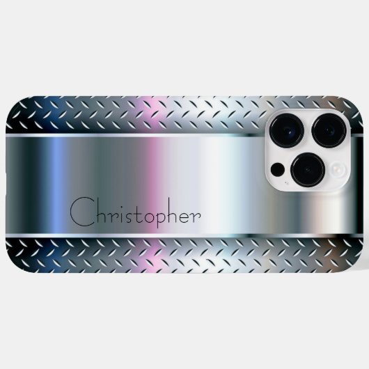 Titanium Zilver Roestvrij staal Print Case-Mate iPhone Case (Achterkant (horizontaal))