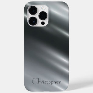 Titanium Zilver Roestvrij staal Print Case-Mate iPhone 14 Pro Max Hoesje