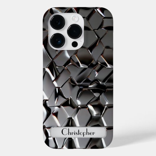 Titanium zilver roestvrij staal print Case-Mate iPhone case (Achterkant)