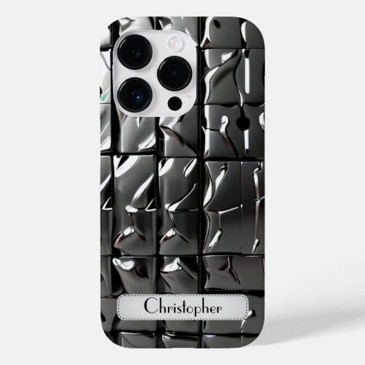 Titanium zilver roestvrij staal print Case-Mate iPhone case (Achterkant)