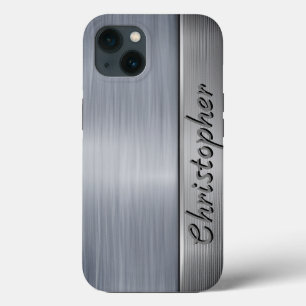 Titanium Zilver Roestvrij staal Print iPhone 13 Hoesje