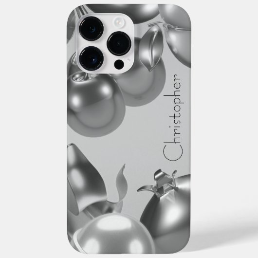Titanium Zilver Roestvrij staal Print Case-Mate iPhone Case (Achterkant)