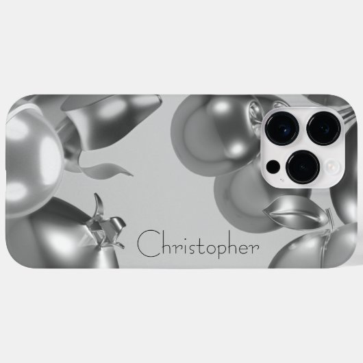 Titanium Zilver Roestvrij staal Print Case-Mate iPhone Case (Achterkant (horizontaal))