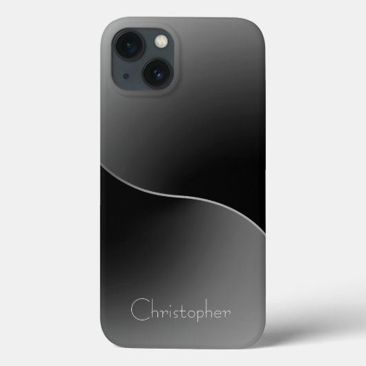 Titanium zilver roestvrij staal Print iphone 15 Case-Mate iPhone Case (Achterkant)