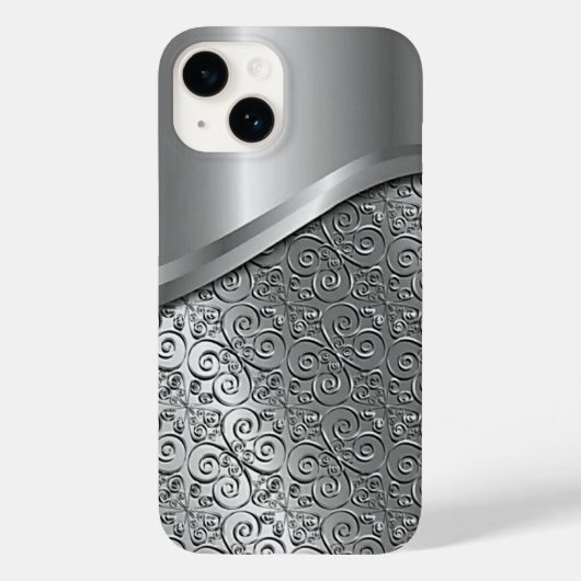 Titanium Zilver Roestvrij Staal Print iphone 15 Case-Mate iPhone Case (Achterkant)