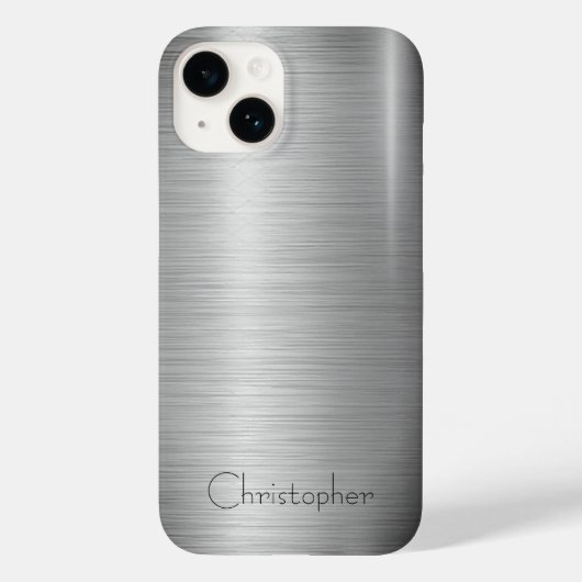 Titanium Zilver Roestvrij Staal Print iphone 15 Case-Mate iPhone Case (Achterkant)