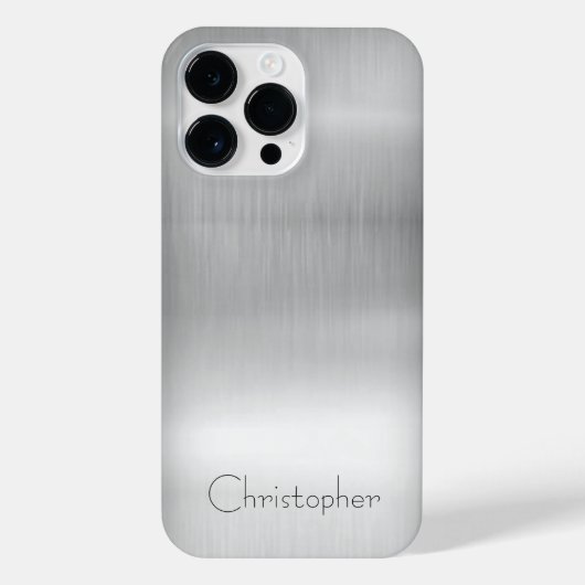 Titanium Zilver Roestvrij staal Print iPhone Hoesje (Achterkant)