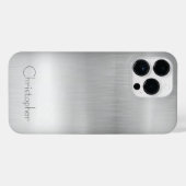 Titanium Zilver Roestvrij staal Print iPhone Hoesje (Achterkant horizontaal)