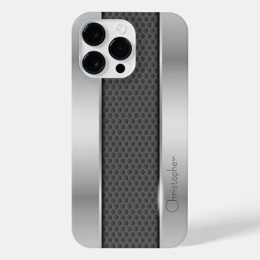 Titanium Zilver Roestvrij staal Print iPhone Hoesje (Achterkant)