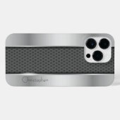 Titanium Zilver Roestvrij staal Print iPhone Hoesje (Achterkant horizontaal)