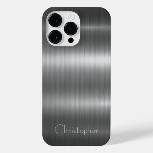 Titanium Zilver Roestvrij staal Print iPhone Hoesje (Achterkant)