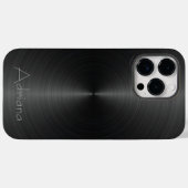 Titanium Zilver zwart Roestvrij Staal Metaal Case-Mate iPhone Case (Achterkant (horizontaal))