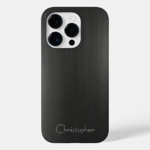 Titanium zwart zilver roestvrij staal print Case-Mate iPhone 14 pro hoesje
