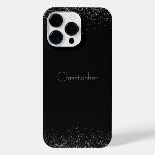 Titanium Zwart Zilver Roestvrij staal Print iPhone 14 Pro Max Hoesje