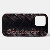 Titaniumkoord brons glanzend roestvrij staal Metaa Case-Mate iPhone Case (Achterkant (horizontaal))