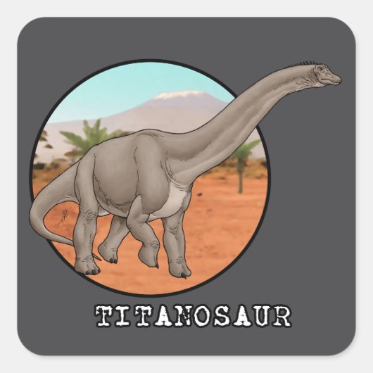 Titanosaur Vierkante Sticker (Voorkant)