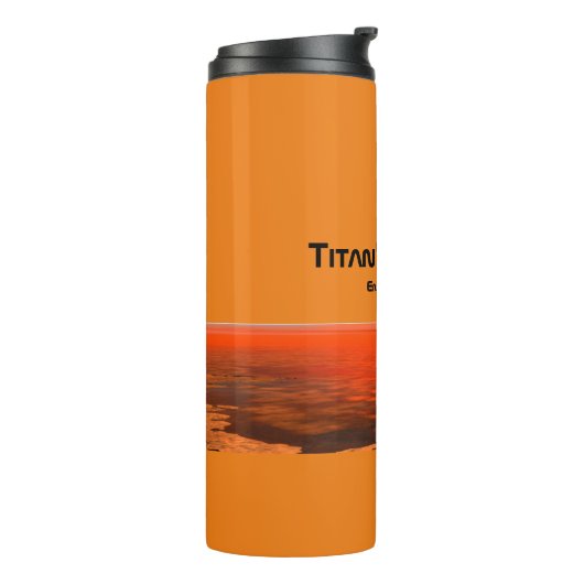 Titan's Surface (wit met gouden sierstrip) Thermosbeker (Gedraaid links)