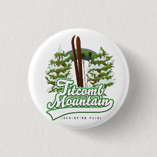 Titcomb Mountain Farmington Maine Ski Ronde Button 3,2 Cm