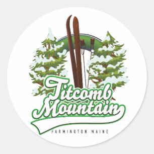 Titcomb Mountain Farmington Maine Ski Ronde Sticker