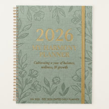 Titel: 2026 Mijn Harmonie Dagplanner | Salie Bloem