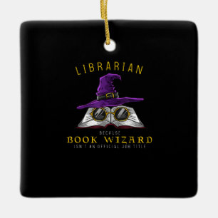 titel boektovenaarstaken grappige bibliothecaris g keramisch ornament