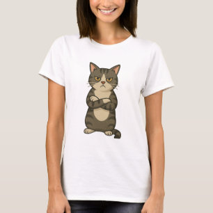 Titel: Chagrijnige Kat Houding – Grappige Cartoon T-shirt