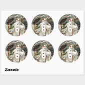 titel: de heren Snowman en Crow Ronde Sticker (Vel)