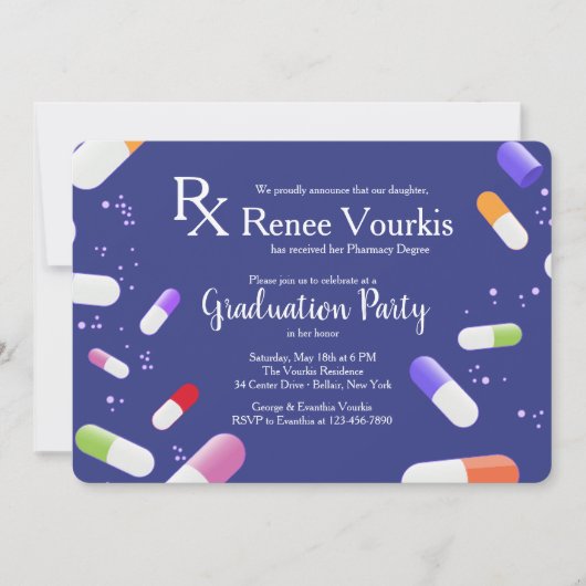 Titel document Medicine Capsules Graduation Party Kaart (Voorkant)