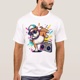 Titel: Funky Cartoon Hond Grafische T-Shirt