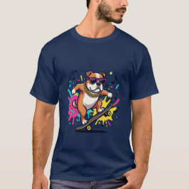 Titel: Funky Cartoon Hond Grafische T-Shirt