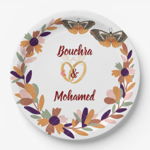 Titel: Gepersonaliseerde Bloemen bruiloft Bord – B