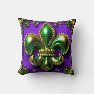 Titel groen en paarse fleur de lis Sierkussen