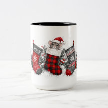 Titel: Kerstmuis in Buffalo geruite sok