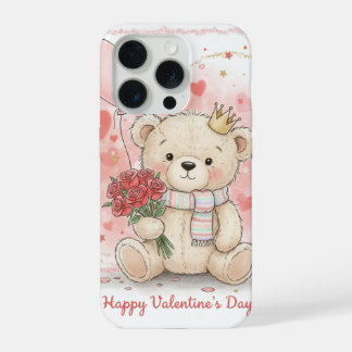 Titel: Knuffelige teddybeer met rozen Fijne Valent iPhone 15 Pro Hoesje