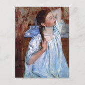 Titel: Meisje dat haar haar haar haar Datum schikt Briefkaart (Voorkant)