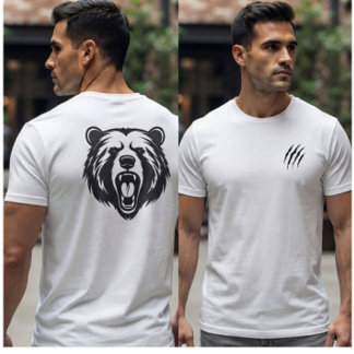 Titel: Modern T-shirt met klauwsporen van grizzlyb