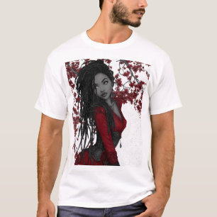 Titel: Mystic Red Beauty T-shirt – Artistic Fashio