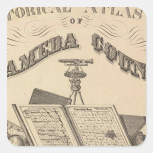 Titel Page Alameda County atlas map Vierkante Sticker