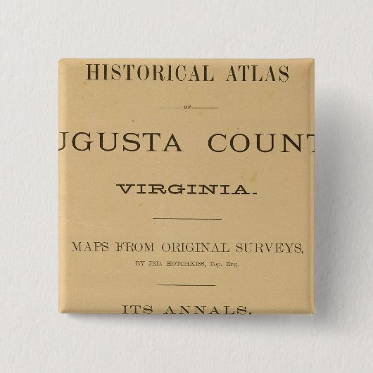 Titel Page Augusta County, Virginia Vierkante Button 5,1 Cm (Voorkant)