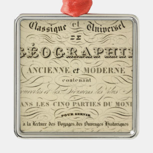 Titel Pagina Atlas klassieke en universele geograf Metalen Ornament