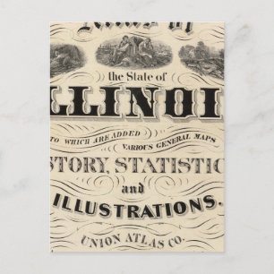 Titel Pagina Atlas van de staat Illinois Briefkaart
