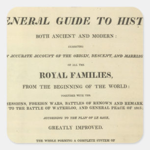 Titel Pagina Complete genealogisch, historisch Vierkante Sticker