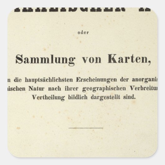 Titel Pagina Dr. Heinrich Berghaus Vierkante Sticker (Voorkant)